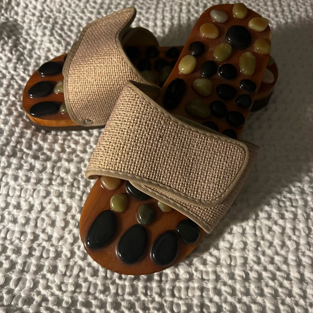 Acupressure Massage Sandals Natural Stones BoHo Zen Yoga Health
Size 6–61/2
